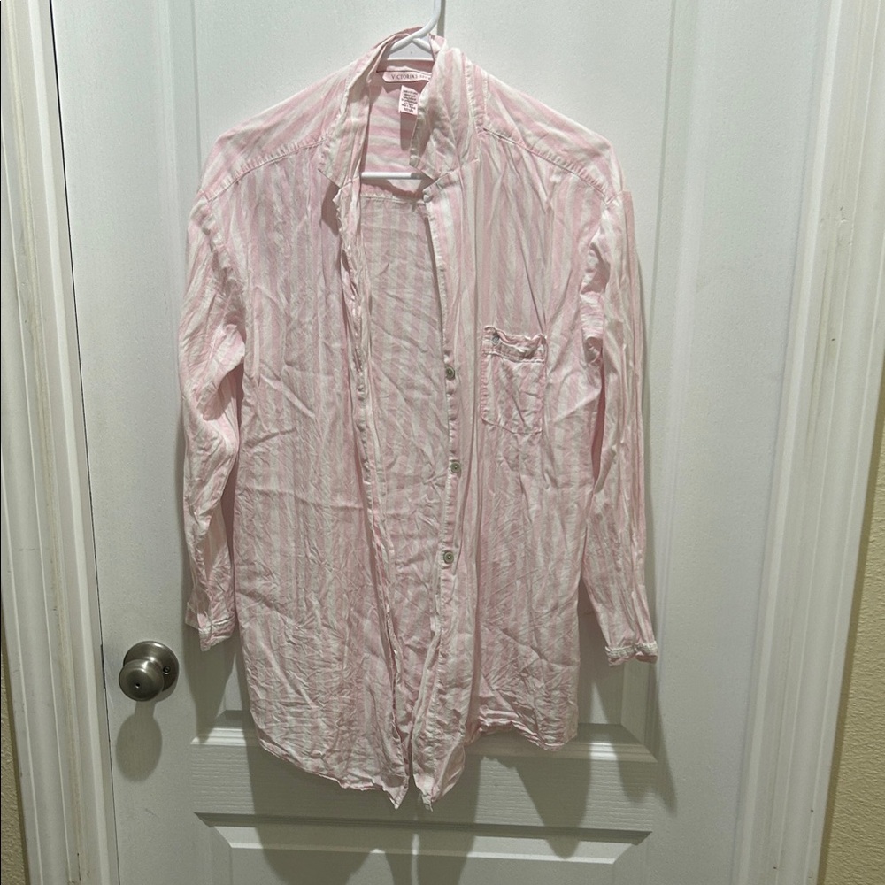 Victoria's Secret Pink and White Striped Shirt